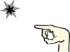 Hand Pointing At Star Two Clip Art